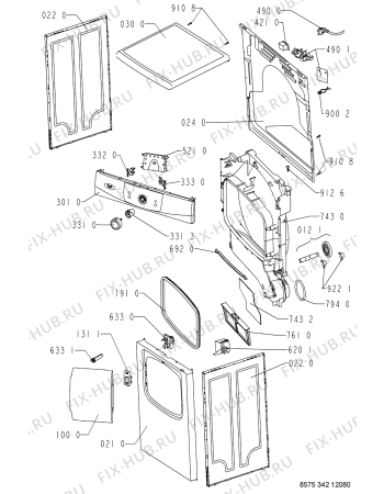 Схема №1 AWZ 8277 с изображением Декоративная панель для стиралки Whirlpool 480112100365