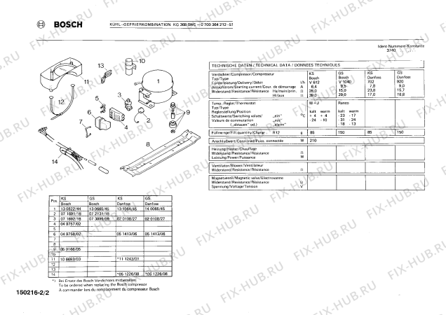 Взрыв-схема холодильника Bosch 0700364212 KG368SWC - Схема узла 02