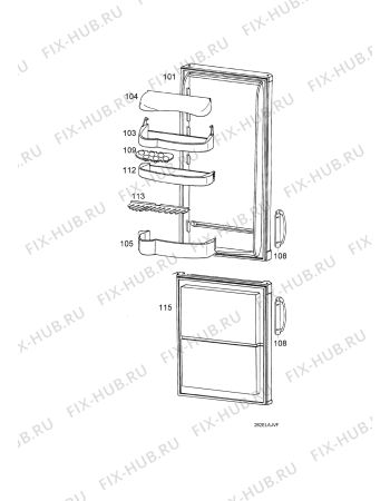 Взрыв-схема холодильника Electrolux ER7642B - Схема узла Door 003