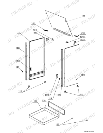 Взрыв-схема плиты (духовки) Electrolux EKG511114X - Схема узла Housing 001