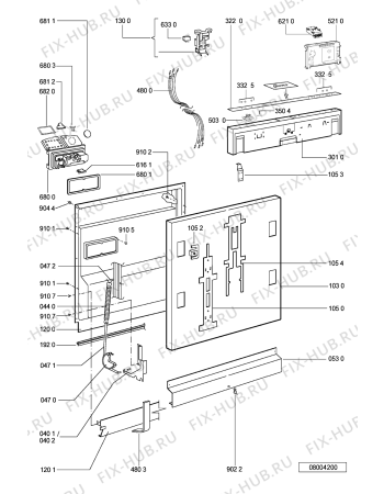 Схема №1 GSXK 7593/2 с изображением Панель для посудомойки Whirlpool 481245372798