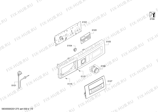 Схема №2 WAT28468IN с изображением Панель управления для стиральной машины Bosch 11020772