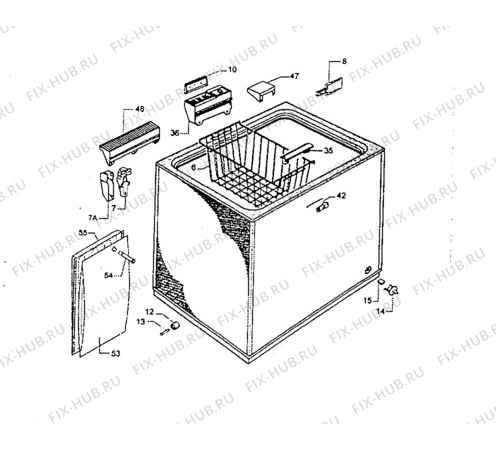 Взрыв-схема холодильника Zanussi ZCF64 - Схема узла Cabinet + furniture (extra)