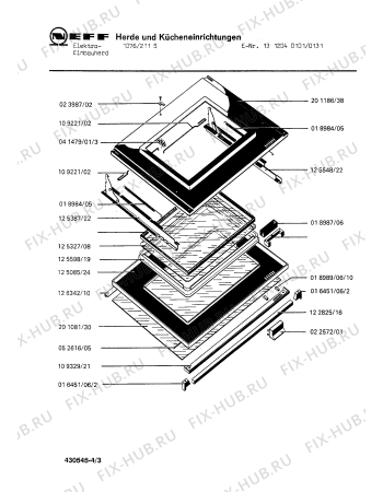 Взрыв-схема плиты (духовки) Neff 1312040131 1076/211S - Схема узла 03