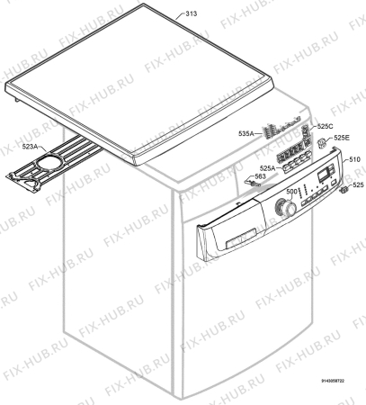 Взрыв-схема стиральной машины Electrolux EWF107410W - Схема узла Command panel 037