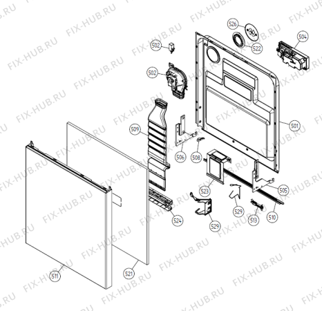 Схема №1 D3450 DK   -SS Bi (900001176, DW20.3) с изображением Сенсорная панель для посудомоечной машины Gorenje 230591