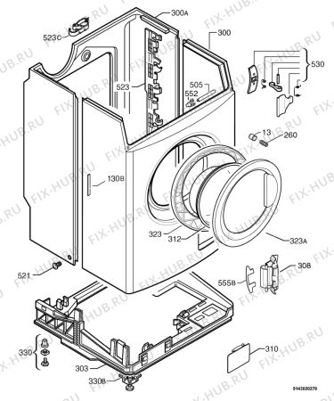Взрыв-схема стиральной машины Zanussi Electrolux ZWF1640S - Схема узла Housing 001