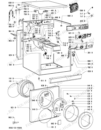 Схема №2 AWO10761W (F091403) с изображением Инструкция по обслуживанию для стиральной машины Indesit C00367000