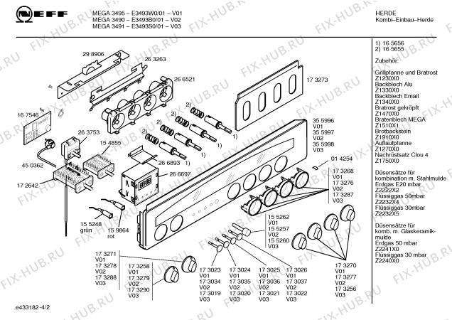 Взрыв-схема плиты (духовки) Neff E3493B0 MEGA3490 - Схема узла 02