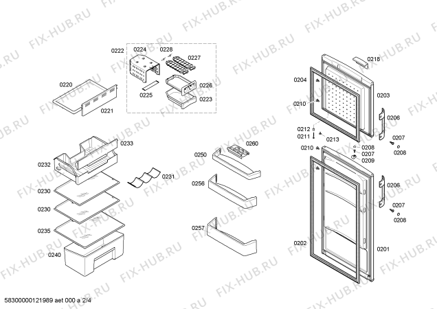 Схема №3 KDN30X00 с изображением Панель управления для холодильника Bosch 00661940