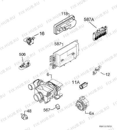 Схема №3 F56329UM0 с изображением Микромодуль для посудомойки Aeg 973911524046001