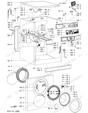 Схема №1 AWM 6103 с изображением Обшивка для стиралки Whirlpool 481245215662