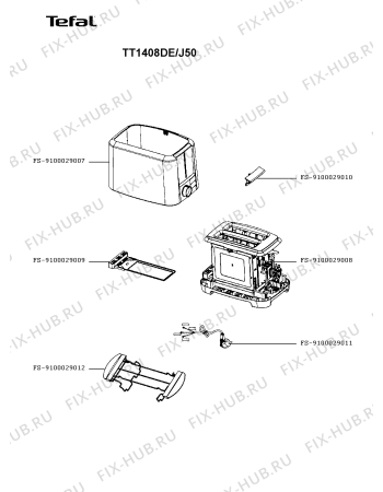 Схема №1 TT1408DE/J50 с изображением Ручка для электротостера Tefal FS-9100029009