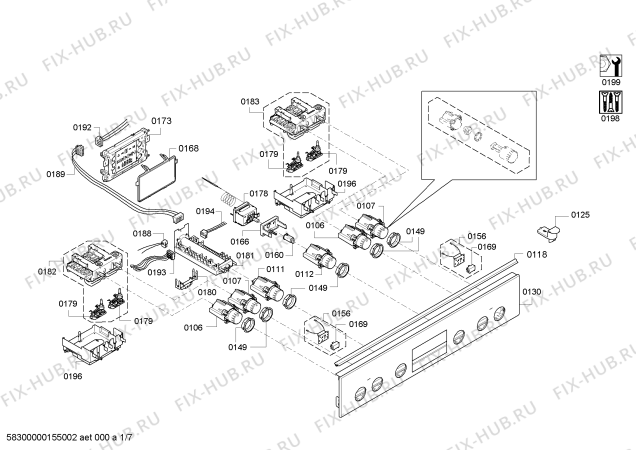 Схема №2 HCE764320V с изображением Кабель для духового шкафа Bosch 00622796