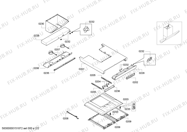 Взрыв-схема вытяжки Bosch DWK06E852 - Схема узла 02