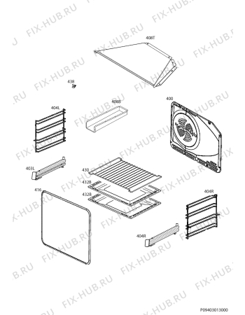 Взрыв-схема плиты (духовки) Aeg 47755IQ-WN - Схема узла Oven