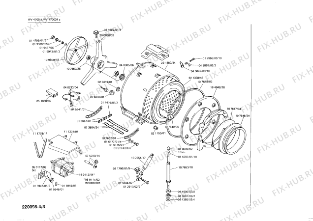 Взрыв-схема стиральной машины Siemens WV470034A - Схема узла 03