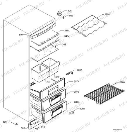 Взрыв-схема холодильника Electrolux ENB34000X - Схема узла Housing 001