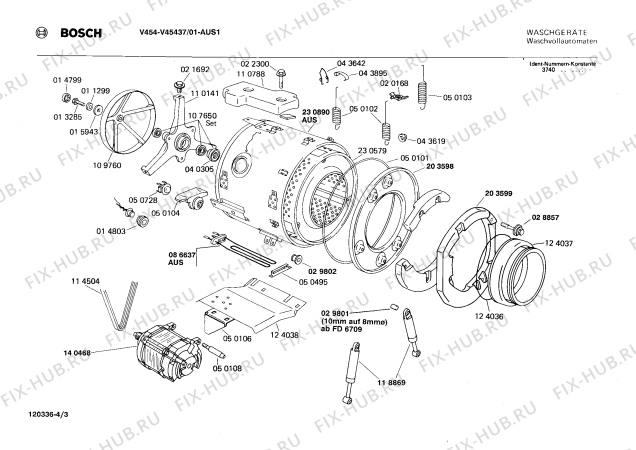 Взрыв-схема стиральной машины Bosch V45437 V454 - Схема узла 03