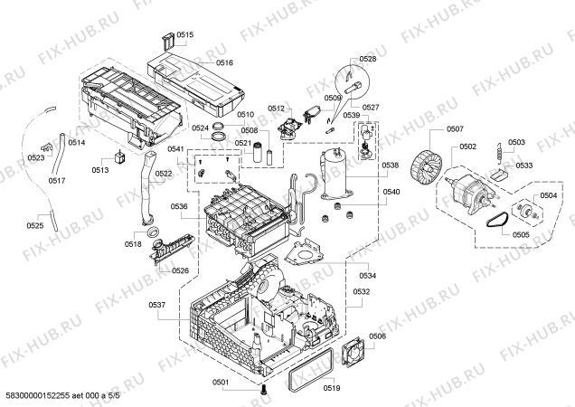 Взрыв-схема сушильной машины Siemens WT46W592CH - Схема узла 05