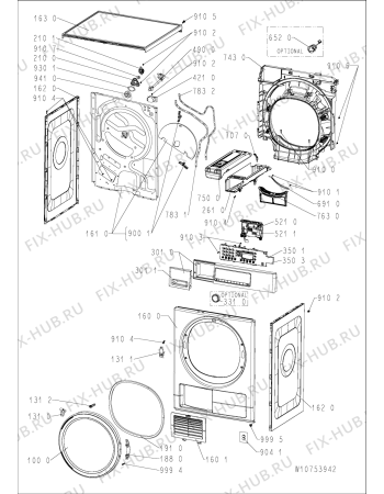 Схема №1 WSF10AB с изображением Декоративная панель для стиральной машины Whirlpool 481010868027