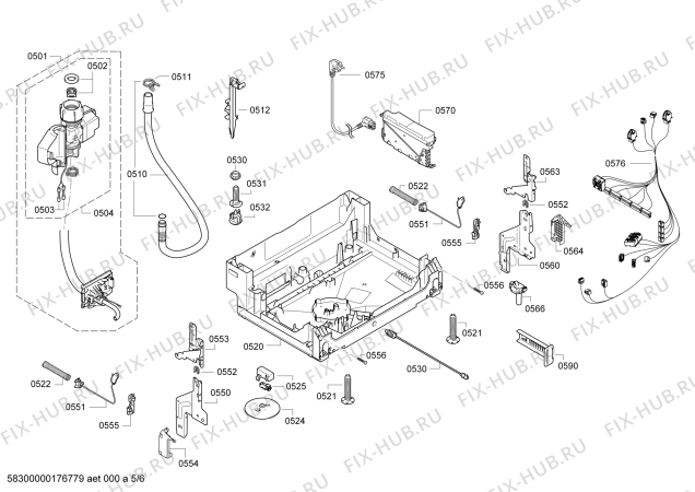 Взрыв-схема посудомоечной машины Neff S71U69Y0EU - Схема узла 05
