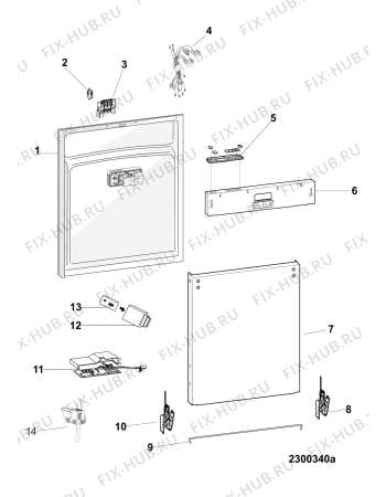 Схема №1 L609333LOIT (F154736) с изображением Панель управления для посудомойки Indesit C00523325