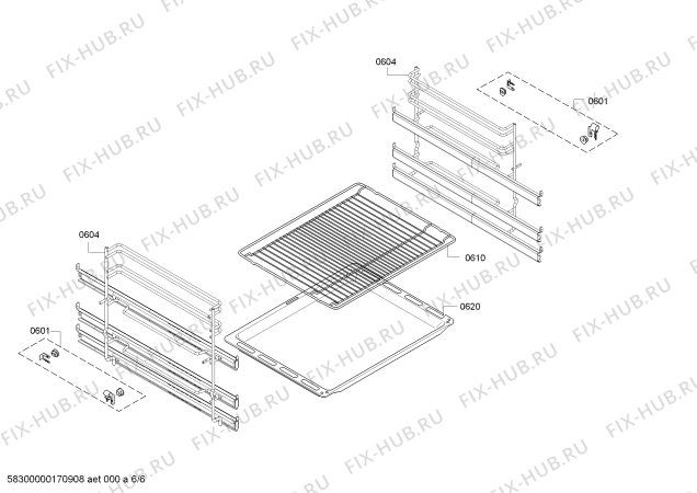 Взрыв-схема плиты (духовки) Siemens HB23AT521 - Схема узла 06