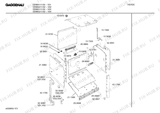Схема №2 EB985111 с изображением Панель для плиты (духовки) Bosch 00352064
