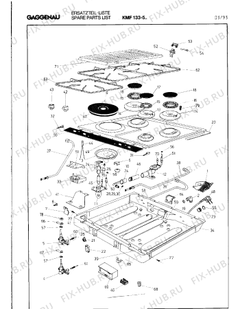 Схема №2 KMF133554 с изображением Варочная панель для плиты (духовки) Bosch 00210580