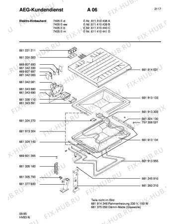Взрыв-схема плиты (духовки) Aeg COMP. 7405E-M - Схема узла Section5