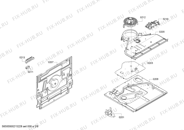 Схема №2 HE010FBV1 с изображением Кабель для плиты (духовки) Bosch 12005757