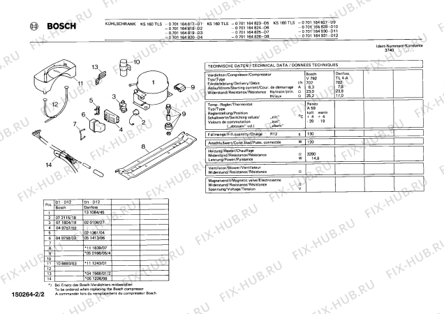 Взрыв-схема холодильника Bosch 0701164827 KS160TLS - Схема узла 02