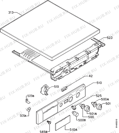 Взрыв-схема стиральной машины Zanussi WDS1012 - Схема узла Command panel 037