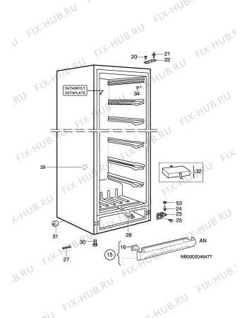 Взрыв-схема холодильника Zanussi ZV300 - Схема узла C10 Cabinet