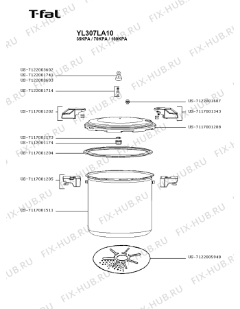 Схема №1 YL307LA10 с изображением Сотейника Seb US-7122001607