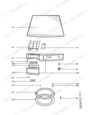 Схема №1 LAV88739-W с изображением Рамка для стиралки Aeg 1108251123
