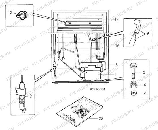 Взрыв-схема холодильника Electrolux RP1218A - Схема узла C10 Cold, users manual