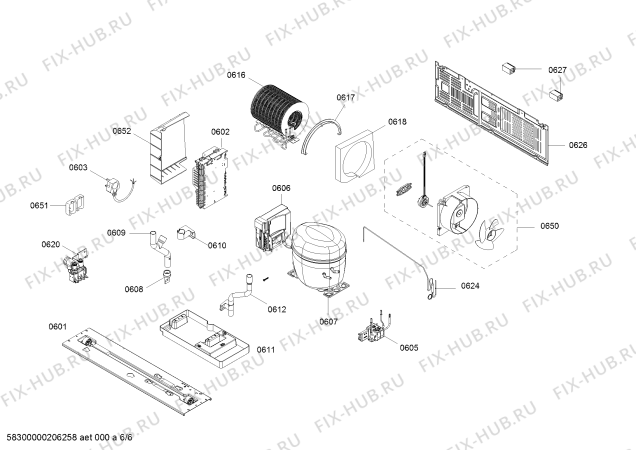 Схема №1 B22CS51SNS с изображением Испаритель для холодильной камеры Bosch 11023383