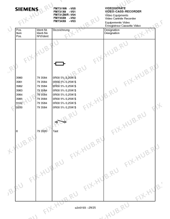 Схема №5 FM734X6 с изображением Инструкция по эксплуатации для телевизора Siemens 00531086