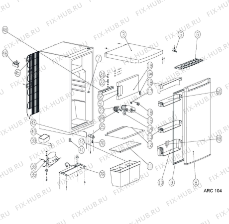 Схема №1 PRC 450 A+ с изображением Заглушка для холодильной камеры Whirlpool 482000011330