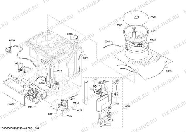 Схема №1 TES71355DE VeroBar AromaPro 300 с изображением Седло клапана для электрокофемашины Bosch 00623191