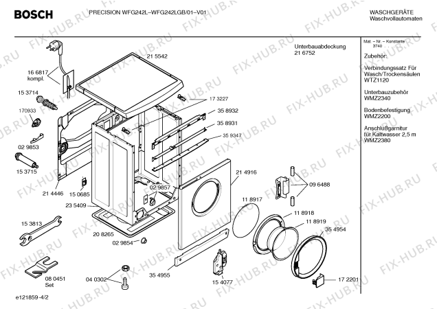 Схема №1 WFG242LGB PRECISION WFG242L с изображением Панель управления для стиральной машины Bosch 00360920
