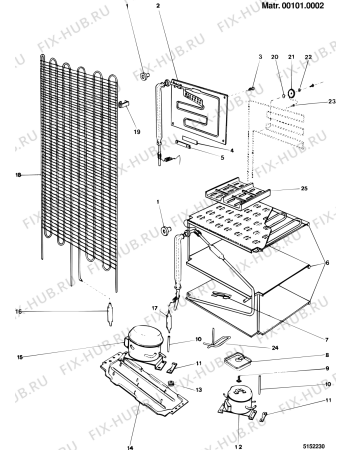 Взрыв-схема холодильника 2I MARCHI CM37THIRUNDO (F000325) - Схема узла