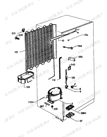 Взрыв-схема холодильника Zoppas P18/8E-1 - Схема узла Refrigerator cooling system