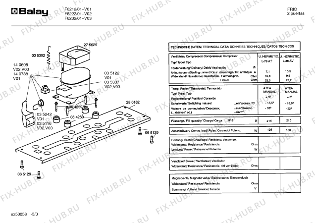 Схема №1 FNS244 с изображением Компрессор для холодильной камеры Bosch 00140608