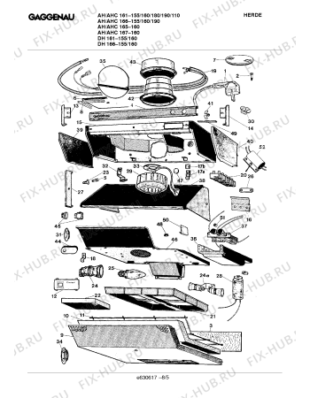 Взрыв-схема вытяжки Gaggenau AH162155CH - Схема узла 05