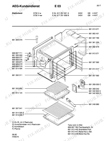 Взрыв-схема плиты (духовки) Aeg 5730V-W GB - Схема узла Section6