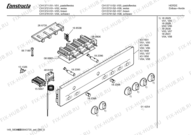 Схема №1 CH13721 с изображением Переключатель для электропечи Bosch 00182628