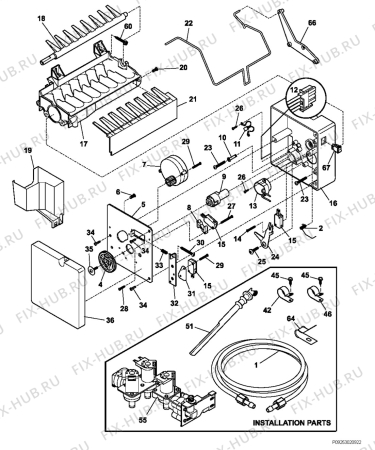 Взрыв-схема холодильника Aeg Electrolux S75628KG3 - Схема узла Icemaker